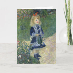 Girl Watering Can Renoir Impressionist Malerei Karte