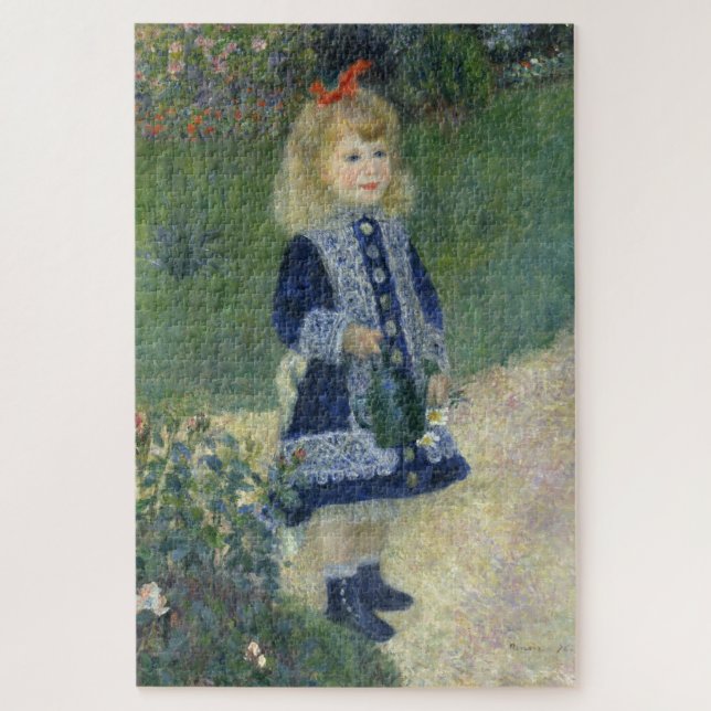 Girl Watering Can Renoir Impressionist Malerei Puzzle (Vertikal)