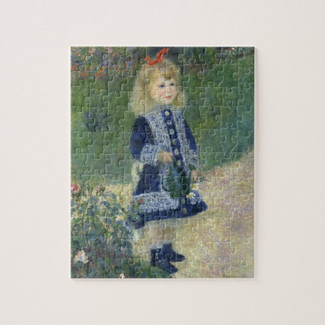 Girl Watering Can Renoir Impressionist Malerei Puzzle (Vertikal)