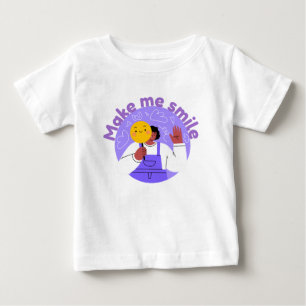 Girl Waving und Lächeln Lila Baby T-shirt