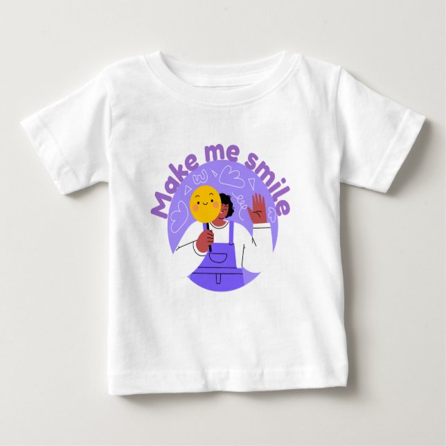 Girl Waving und Lächeln Lila Baby T-shirt (Vorderseite)