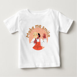 Girl Waving und Lächeln Orange Baby T-shirt