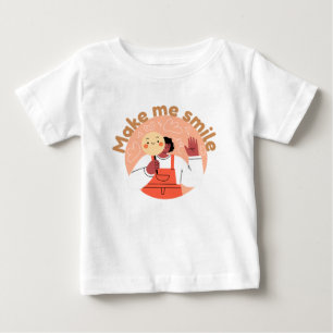 Girl Waving und Lächeln Orange Baby T-shirt
