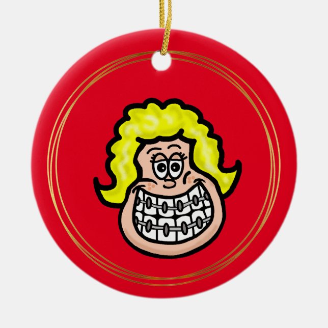 Girl Wear Braces Ornament (Vorne)