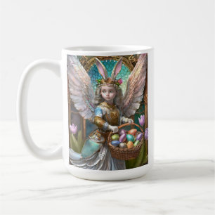 Girl Wear Osterbunny Angel Costume Kaffeetasse
