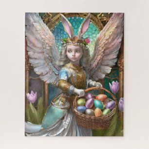 Girl Wear Osterbunny Angel Costume Puzzle