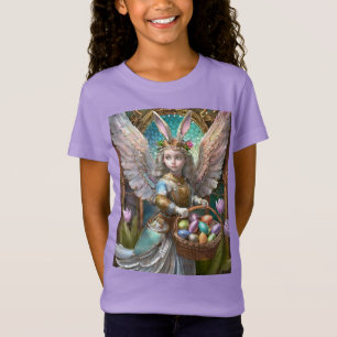 Girl Wear Osterbunny Angel Costume T-Shirt