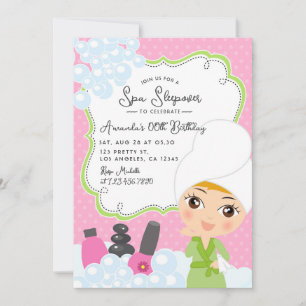 Girl Wellness-Center Geburtstagsparty Einladung