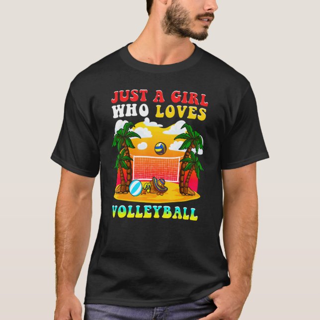 Girl Who Liebe Volleyball Coach Beach Volleyball P T-Shirt (Vorderseite)