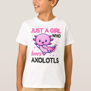 Girl Who Lieben Axolotls Niedlich Pink Kawaii Fisc T-Shirt