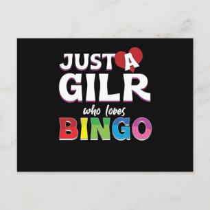 Girl Who Lieben Bingo Player Lucky Game Gamble Ges Postkarte