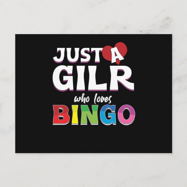 Girl Who Lieben Bingo Player Lucky Game Gamble Ges Postkarte (Vorderseite)