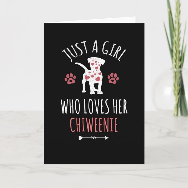 Girl Who Lieben Chiweenie Hund Eigentümer Geschenk Karte (Vorderseite)