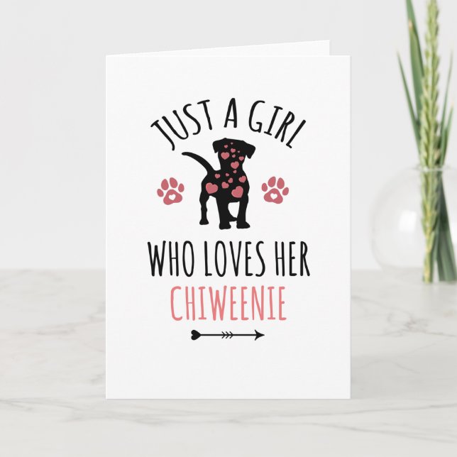 Girl Who Lieben Chiweenie Hund Eigentümer Geschenk Karte (Vorderseite)