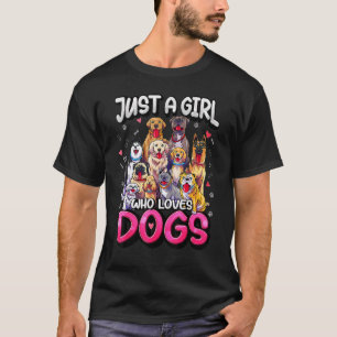Girl Who Lieben Hunde Mops Shepherd Beagle Maltese T-Shirt