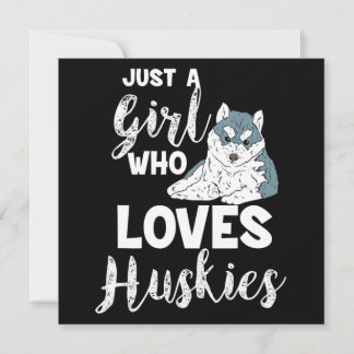 Girl Who Lieben Huskies Siberischer Husky Hund Lov Feiertagskarte
