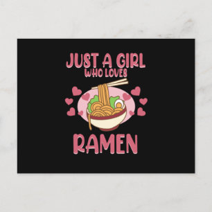 Girl Who Lieben Ramen Anime Kawaii Ramen Noodles G Einladungspostkarte
