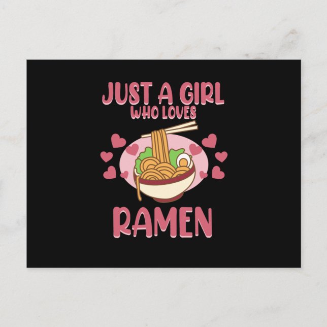 Girl Who Lieben Ramen Anime Kawaii Ramen Noodles G Einladungspostkarte (Vorderseite)