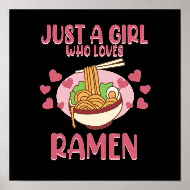 Girl Who Lieben Ramen Anime Kawaii Ramen Noodles G Poster (Vorne)