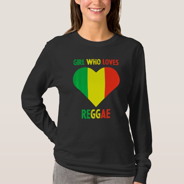 Girl Who Lieben Reggae Music Jamaica Rastafari Jam T-Shirt (Vorderseite)