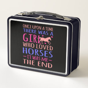 Girl Who Love Horses Barrel Racer Racing Gr Metall Brotdose