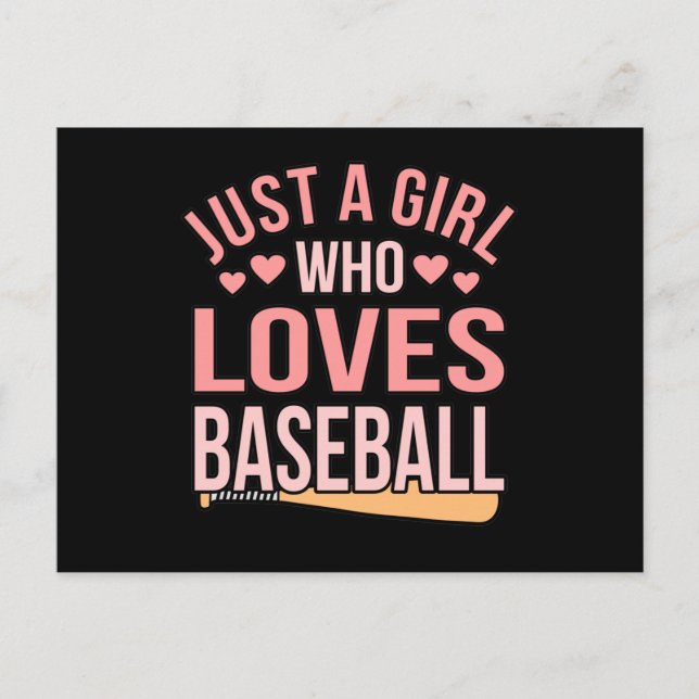 Girl Who Loves Baseball Sports Player Lover Coach Ankündigungspostkarte (Vorderseite)