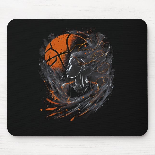 Girl Who Plays Basketball Graphic for Women and Gi Mousepad (Vorne)