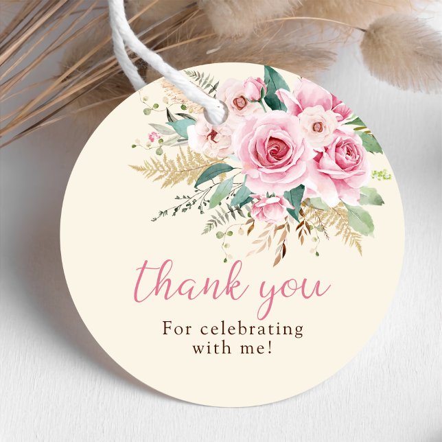 Girl Wildblume 1. Geburtstag Party Geschenkanhänger (Von Creator hochgeladen)