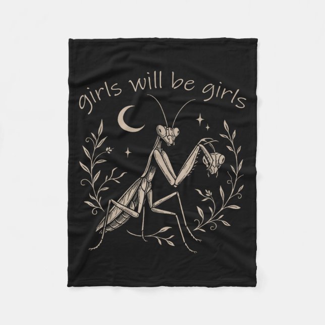 Girl Will Be Girls Praying Mantis  Fleecedecke (Vorderseite)
