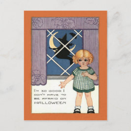 Girl Window Hexe Crescent Moon Bat Postkarte