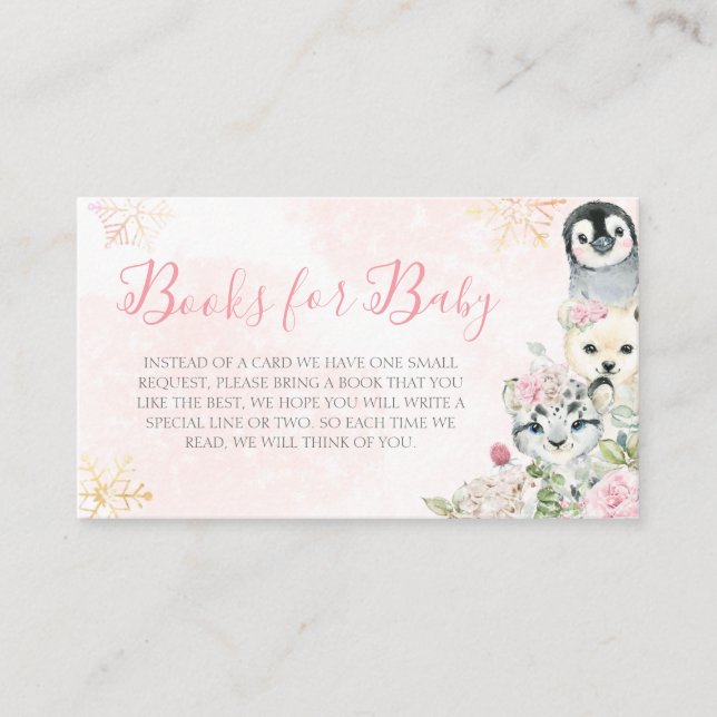 Girl Winter Arctic Animals Books for Baby Begleitkarte (Vorderseite)