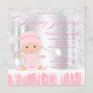 Girl Winter Wonderland Snow Baby Dusche Einladung