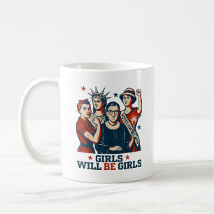 Girl wird Girls Patriotic Feminist 4. Juli Kaffeetasse