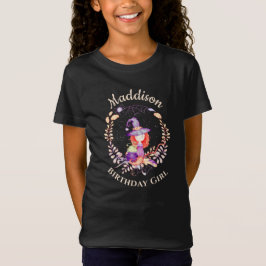 Girl Witch Birthday Watercolor T-Shirt