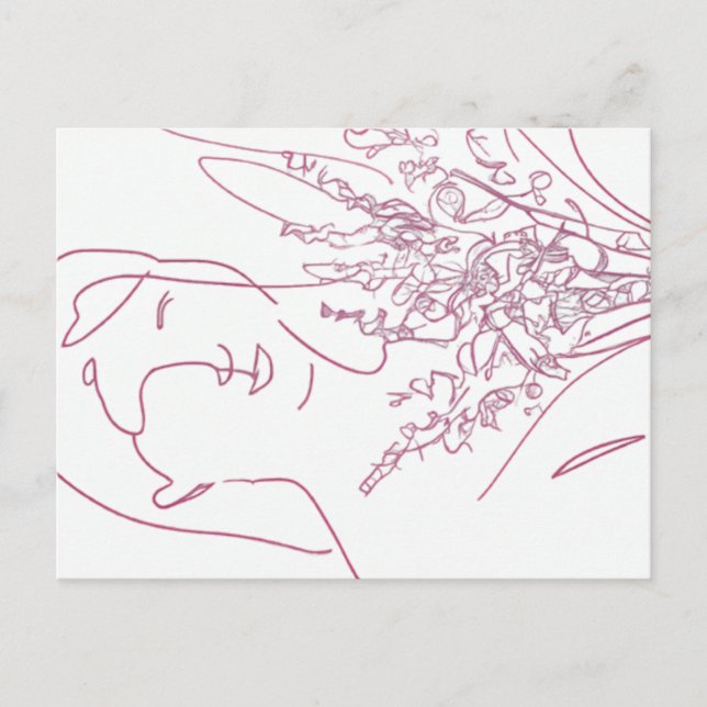 Girl with a Bouquet Postkarte (Vorderseite)