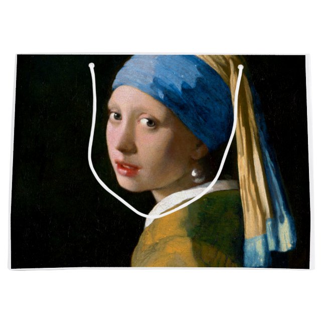 Girl with a Pearl Earring, Johannes Vermeer, 1665 Große Geschenktüte (Vorderseite)