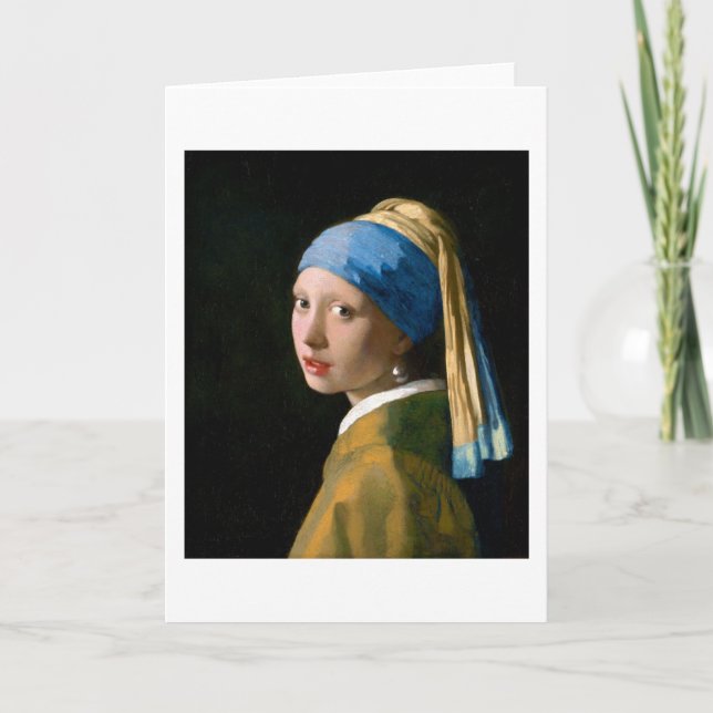 Girl with a Pearl Earring, Johannes Vermeer, 1665 Karte (Vorderseite)