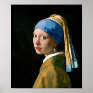 Girl with a Pearl Earring, Johannes Vermeer, 1665 Poster