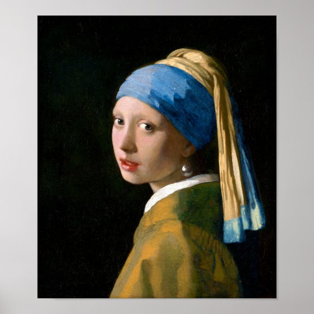 Girl with a Pearl Earring, Johannes Vermeer, 1665 Poster (Vorne)