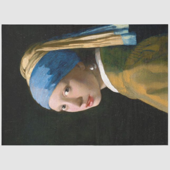 Girl with a Pearl Earring, Johannes Vermeer, 1665 Seidenpapier (Vorderseite)