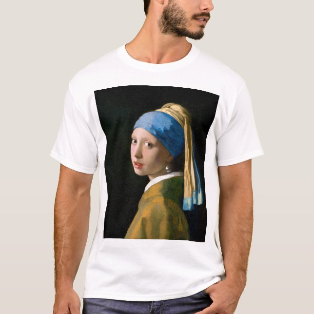 Girl with a Pearl Earring, Johannes Vermeer, 1665 T-Shirt (Vorderseite)