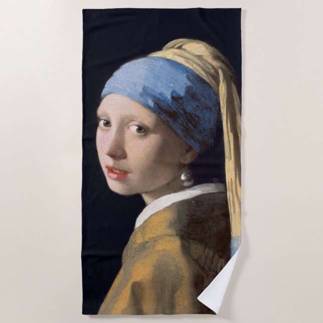 Girl with a Pearl Earring Strandtuch (Vorderseite)