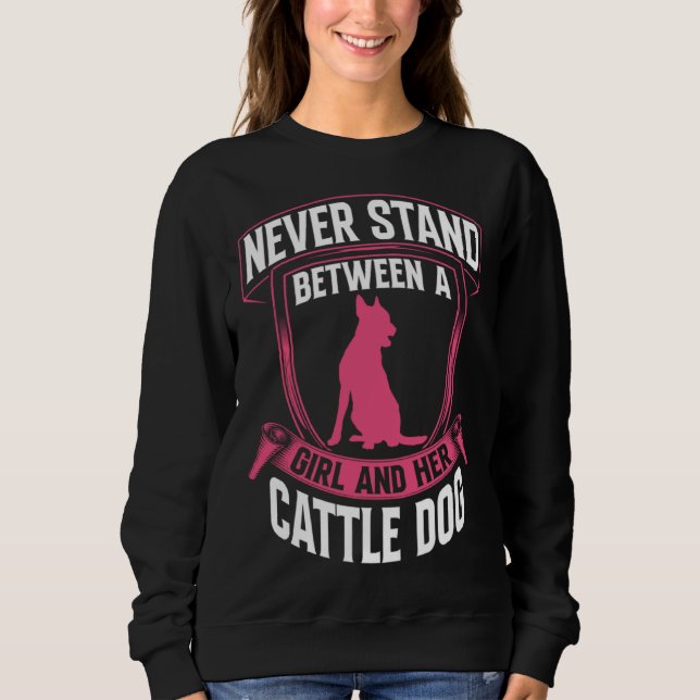 Girl with Australian Cattle Dog Queensland Heeler Sweatshirt (Vorderseite)