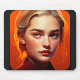 Girl with blue eyes mousepad