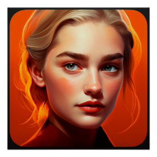 Girl with blue eyes poster