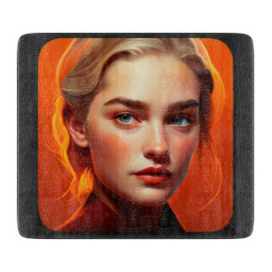 Girl with blue eyes schneidebrett