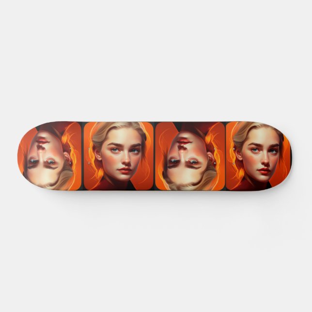 Girl with blue eyes skateboard (Horizontal)