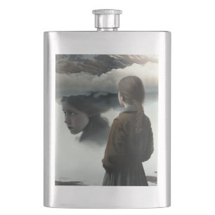 Girl with clouds flachmann