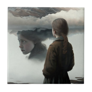Girl with clouds fliese