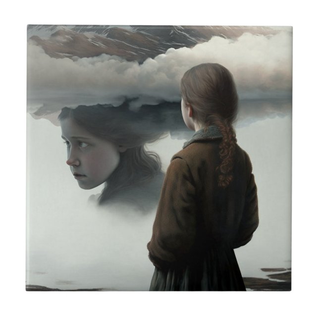 Girl with clouds fliese (Vorderseite)